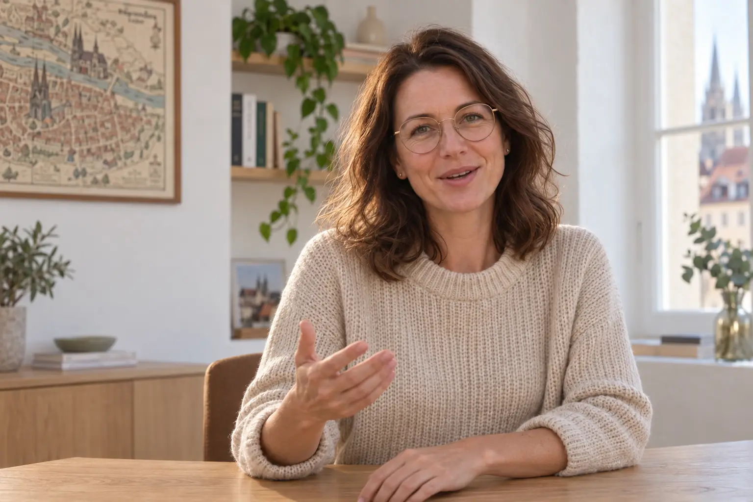 Hanna Vorberg an ihrem Schreibtisch im Büro